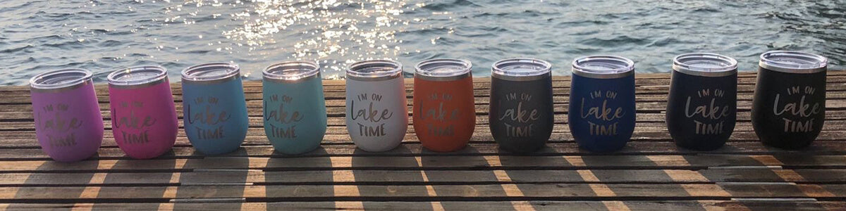 At the Lake, Every Hour is Happy Hour Coffee Mug - Lake Lover Gift -  Berkley Rose Collection