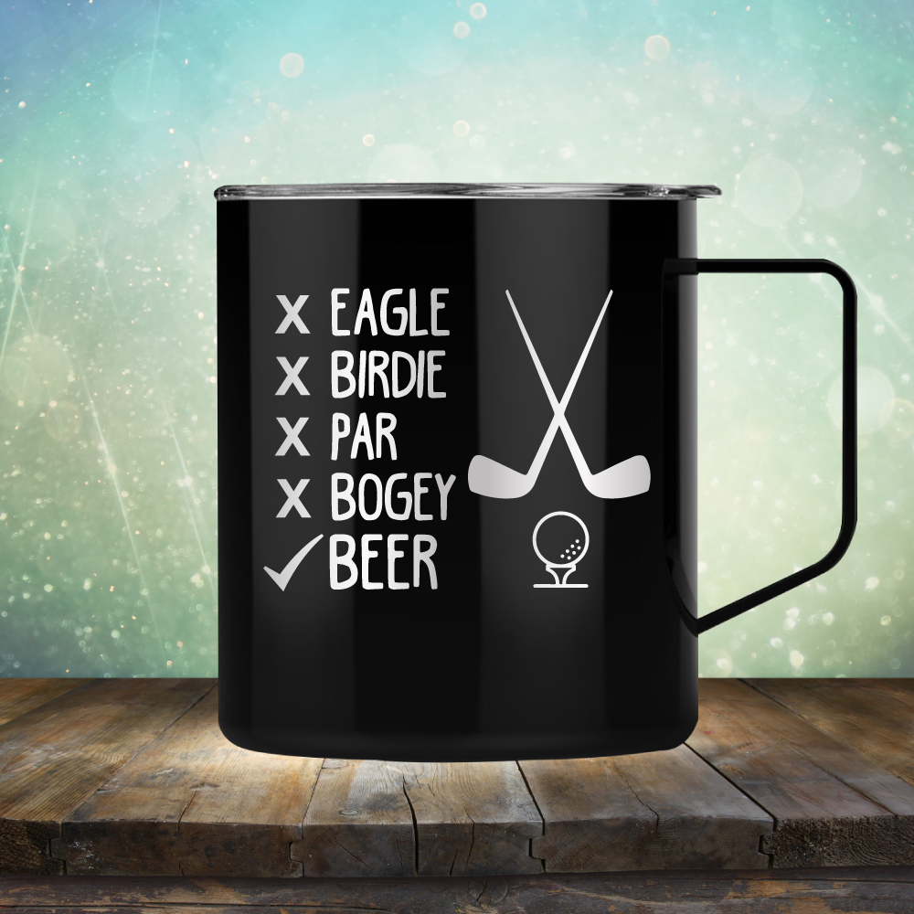 Eagle Birdie Par Bogey Beer - Laser Etched Tumbler Mug