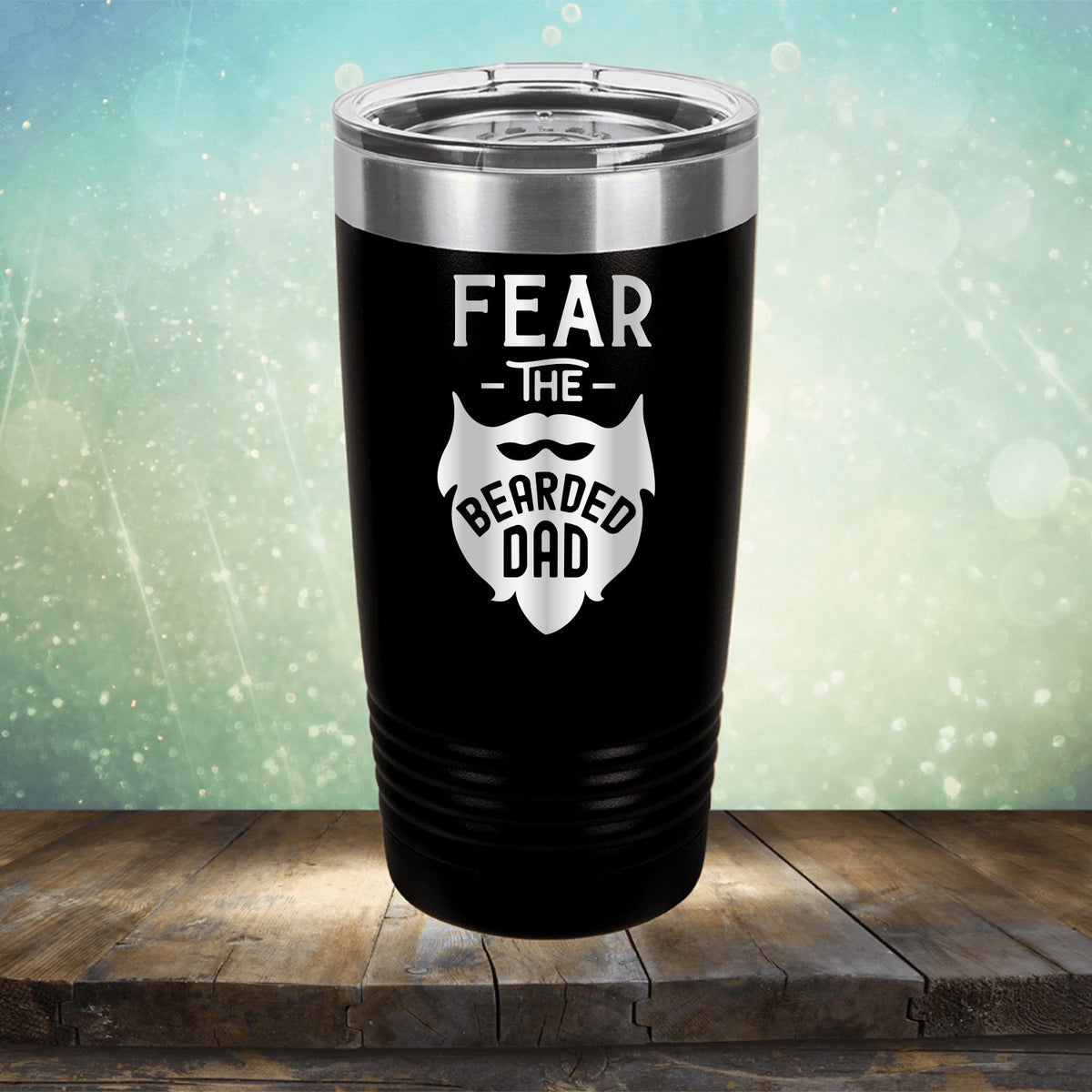 Fear The Bearded Dad - Laser Etched Tumbler Mug