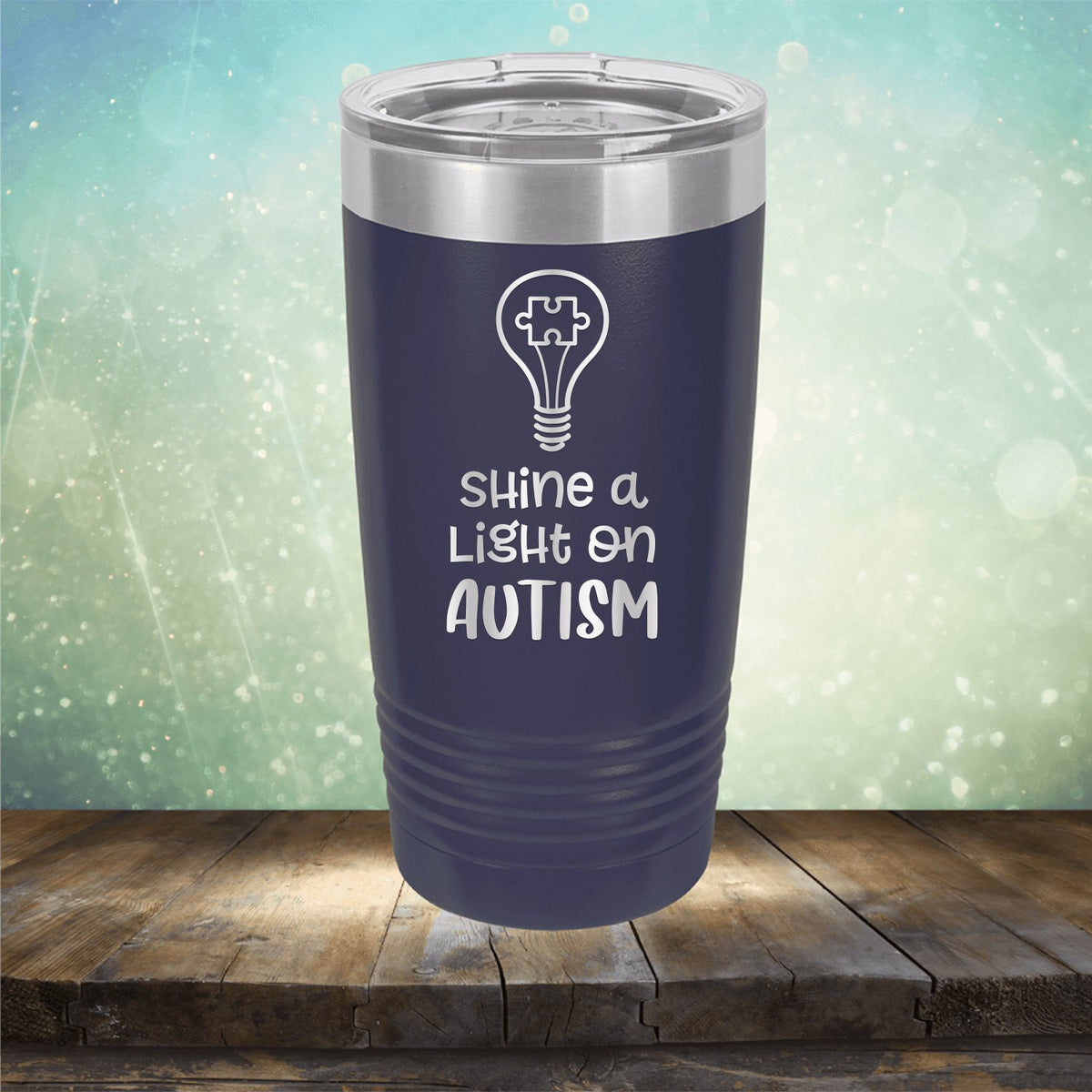 Shine A Light on Autism - Laser Etched Tumbler Mug