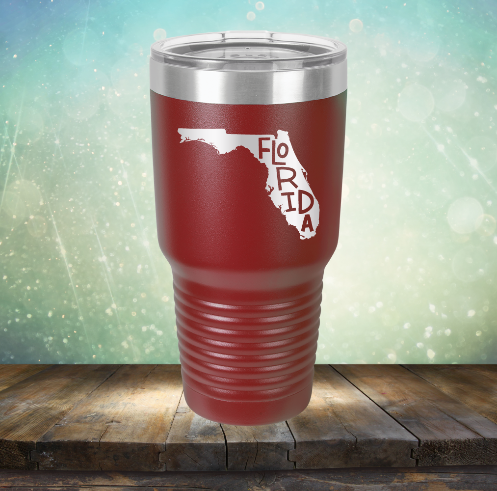 Florida Outline - Laser Etched Tumbler Mug