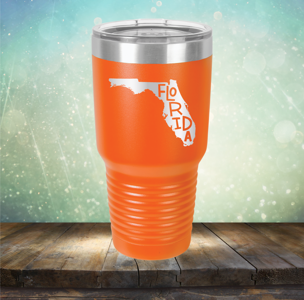 Florida Outline - Laser Etched Tumbler Mug