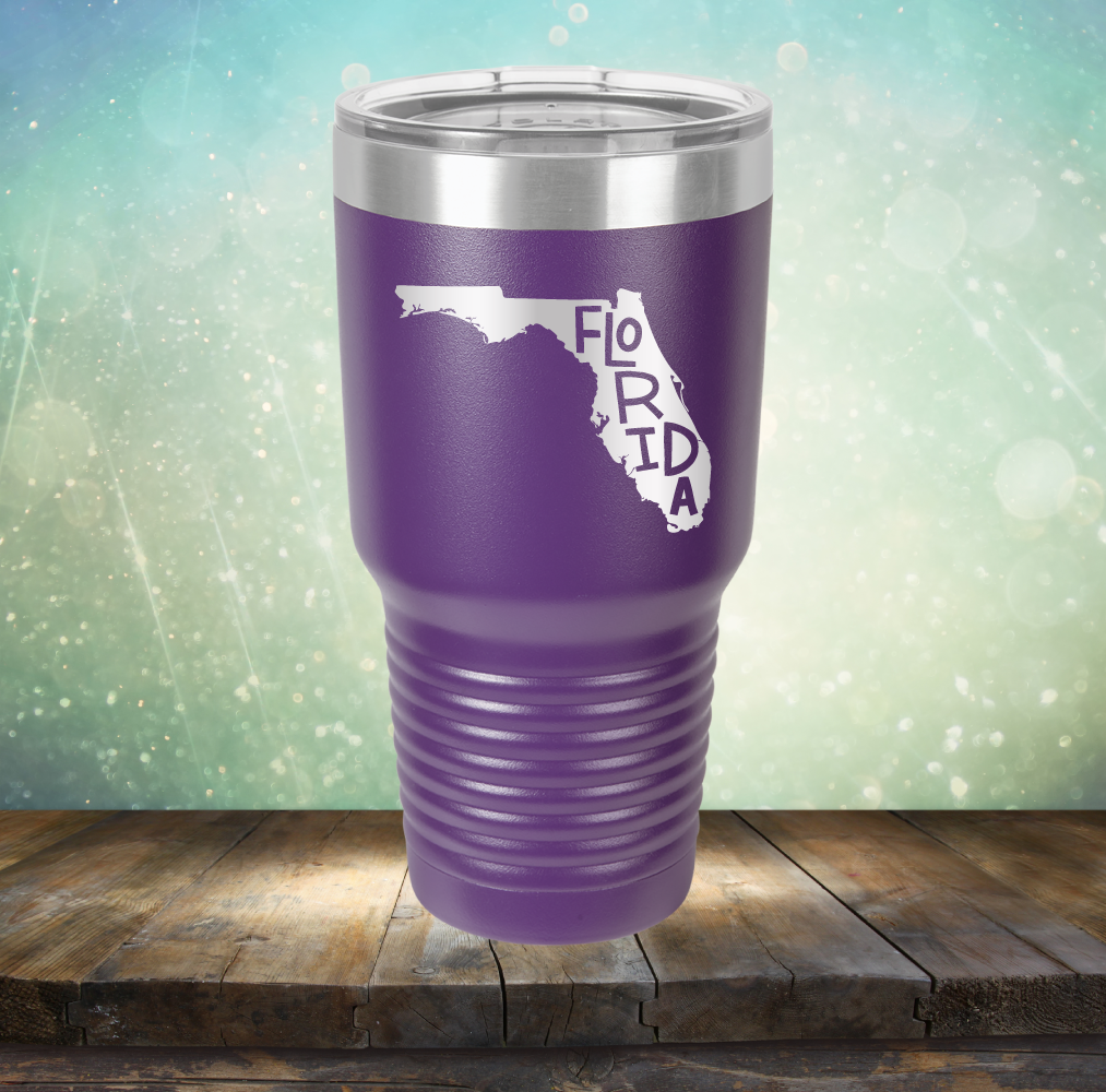 Florida Outline - Laser Etched Tumbler Mug