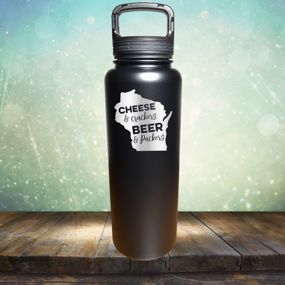 Cheese &amp; Crackers Beer &amp; Packers - Laser Etched Tumbler Mug