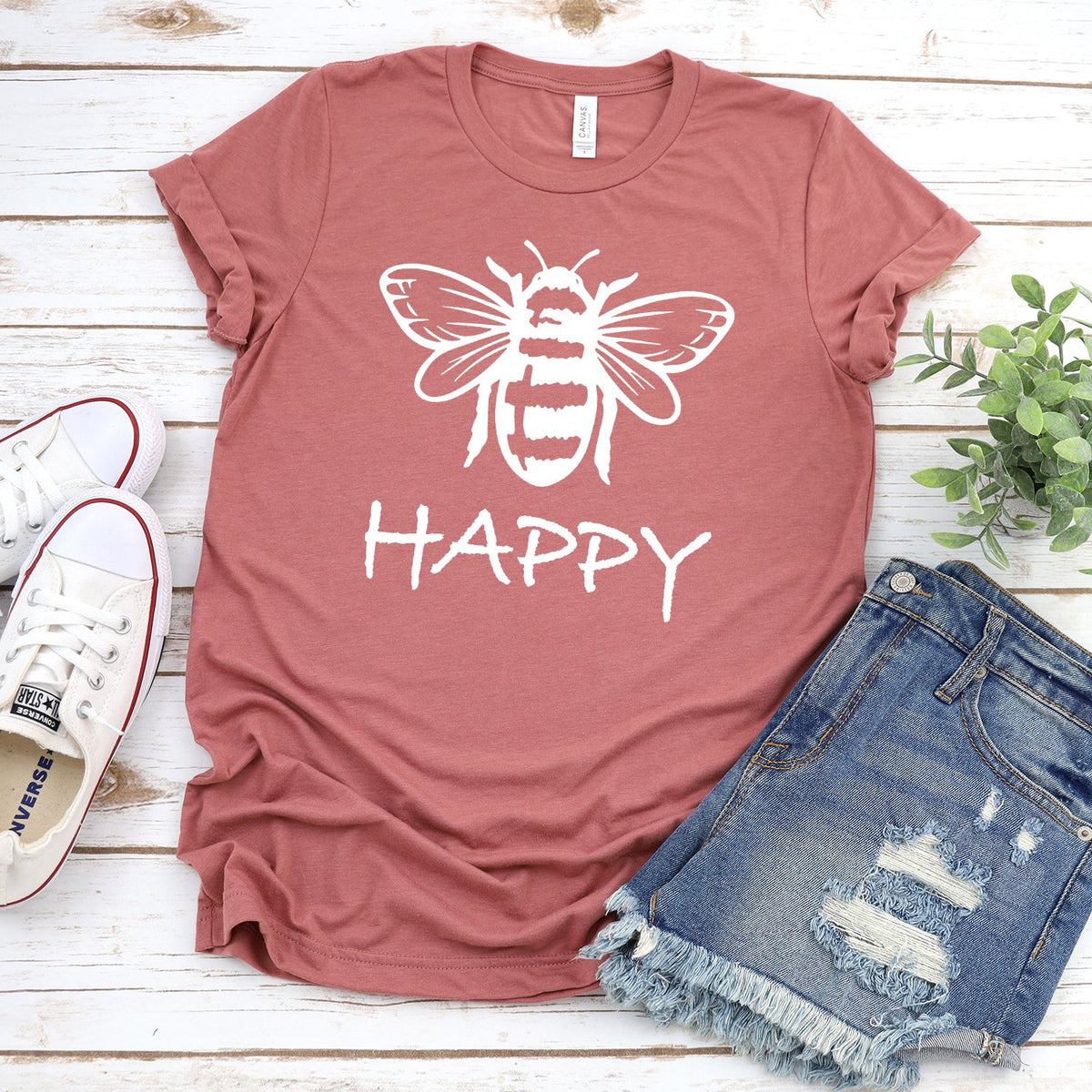 Bee Happy - Short Sleeve Tee Shirt