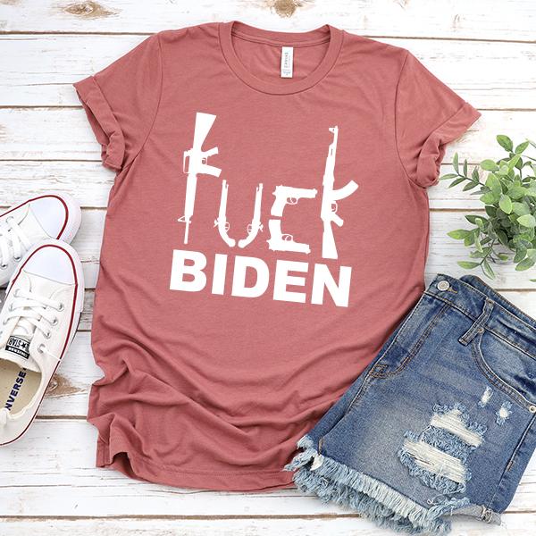 Fuck Biden Guns - Short Sleeve Tee Shirt