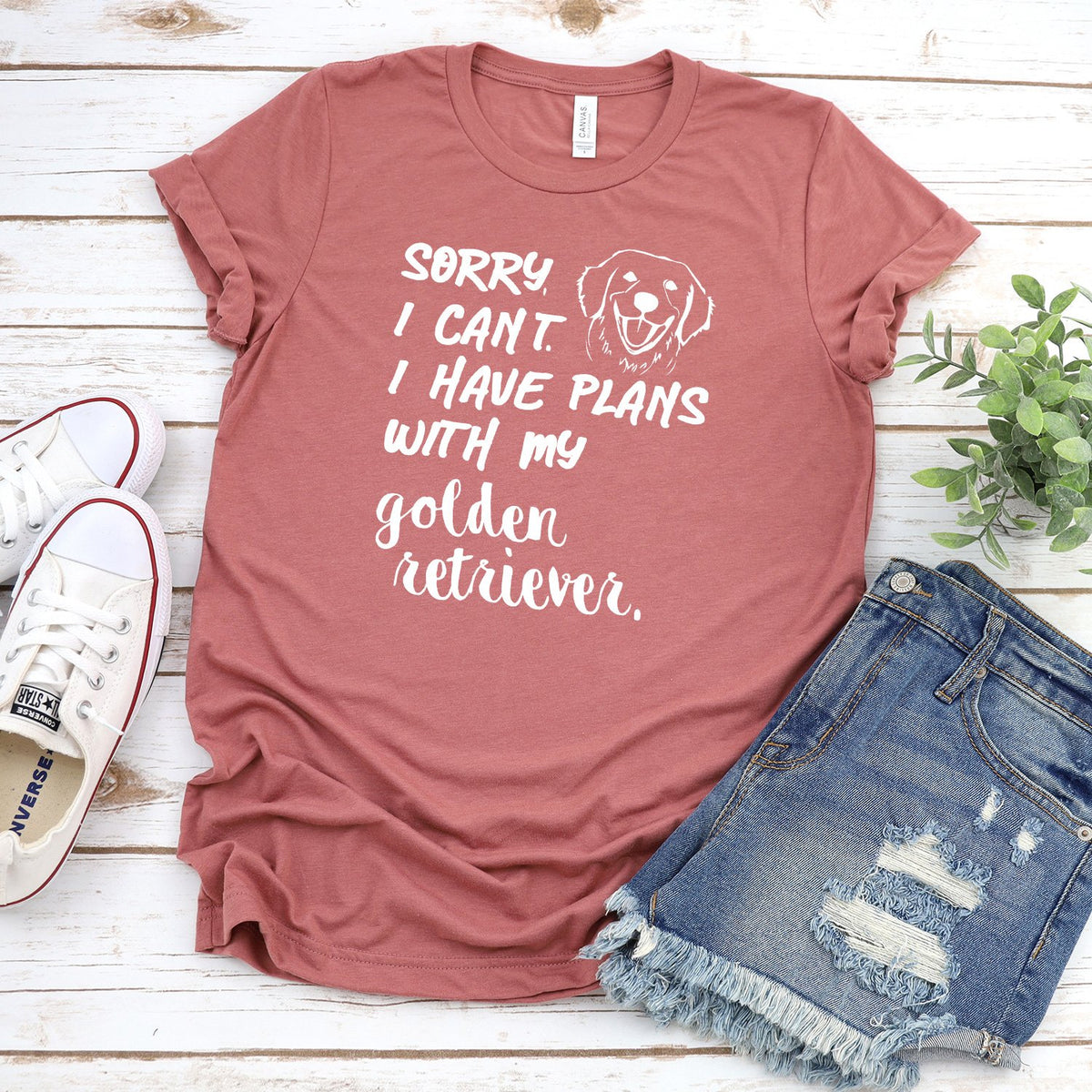 Sorry I Can&#39;t I Have Plans with My Golden Retriever - Short Sleeve Tee Shirt