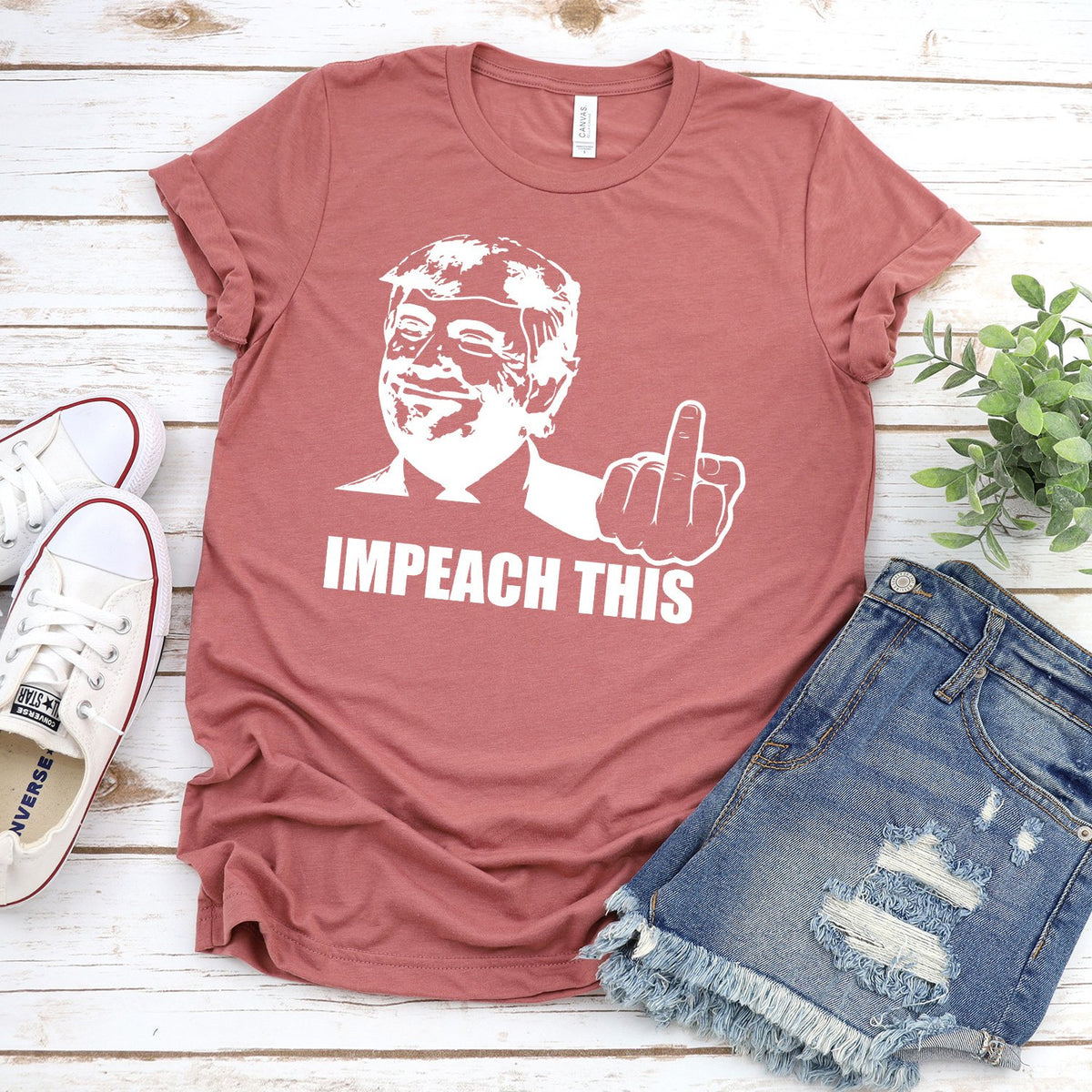 Trump Impeach This Middle Finger - Short Sleeve Tee Shirt