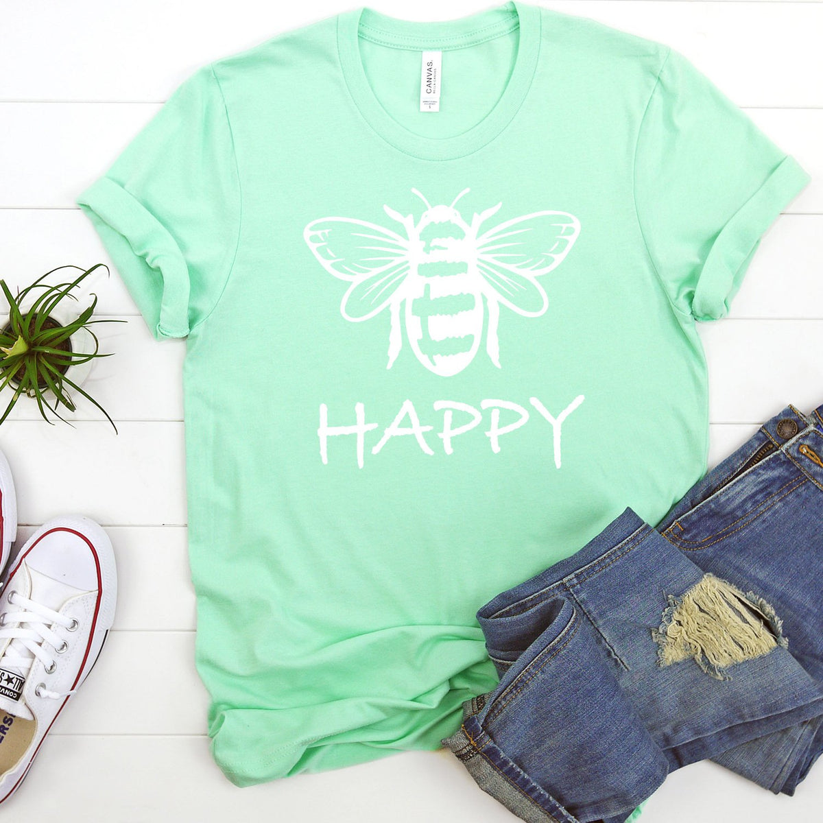 Bee Happy - Short Sleeve Tee Shirt