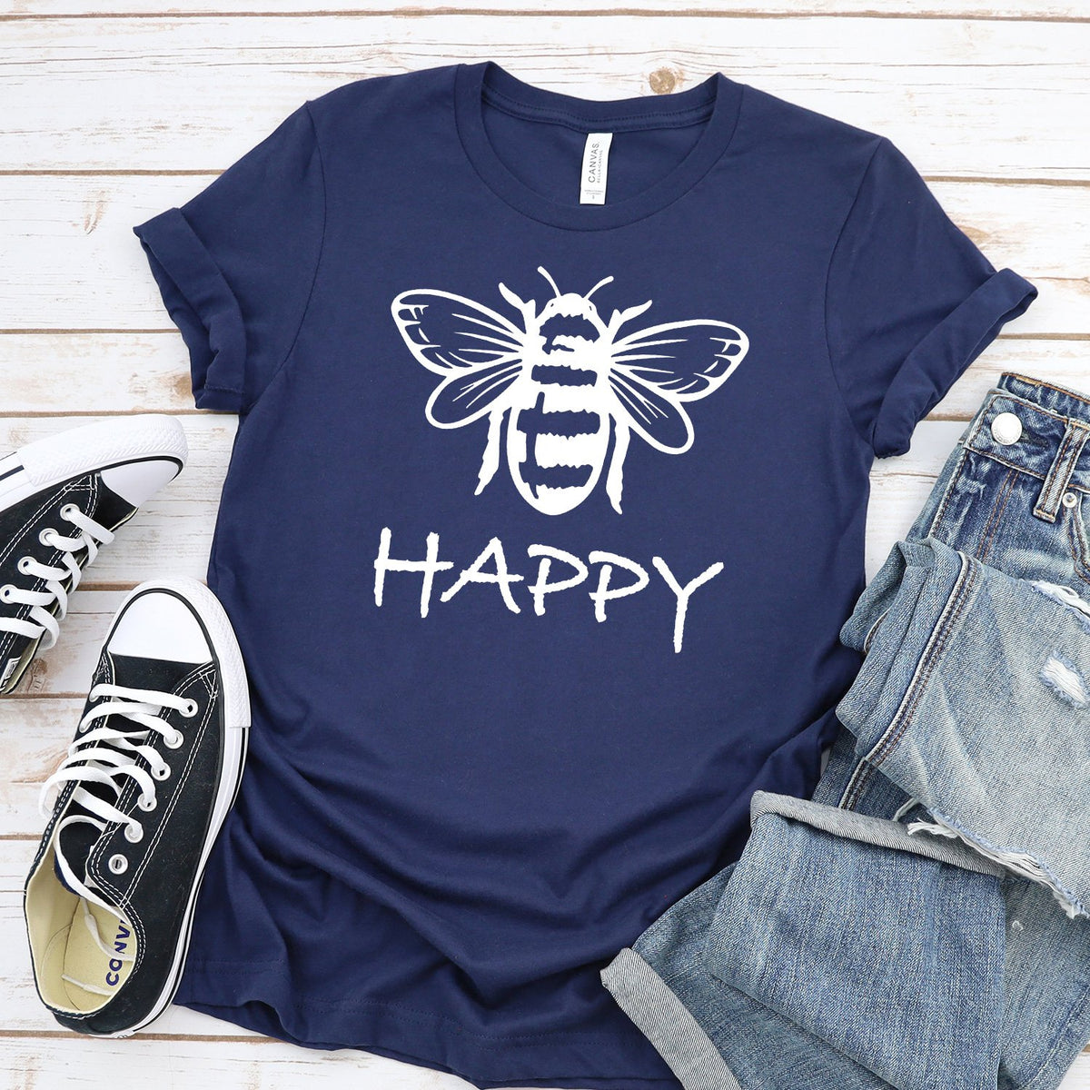 Bee Happy - Short Sleeve Tee Shirt