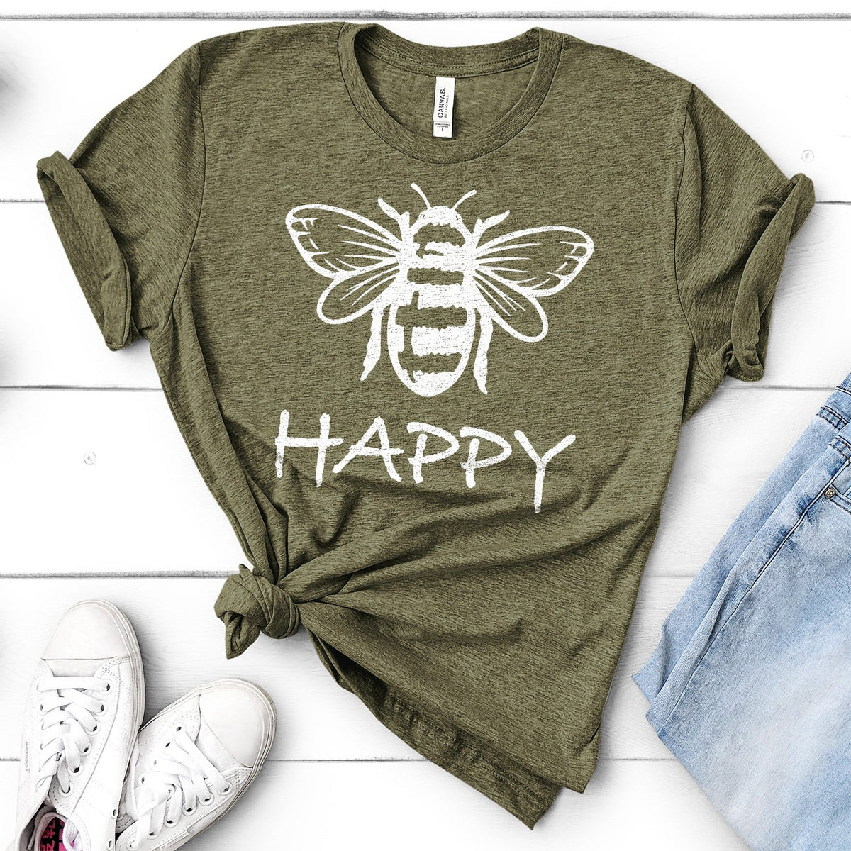 Bee Happy - Short Sleeve Tee Shirt