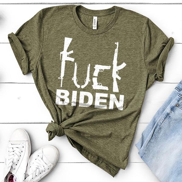 Fuck Biden Guns - Short Sleeve Tee Shirt