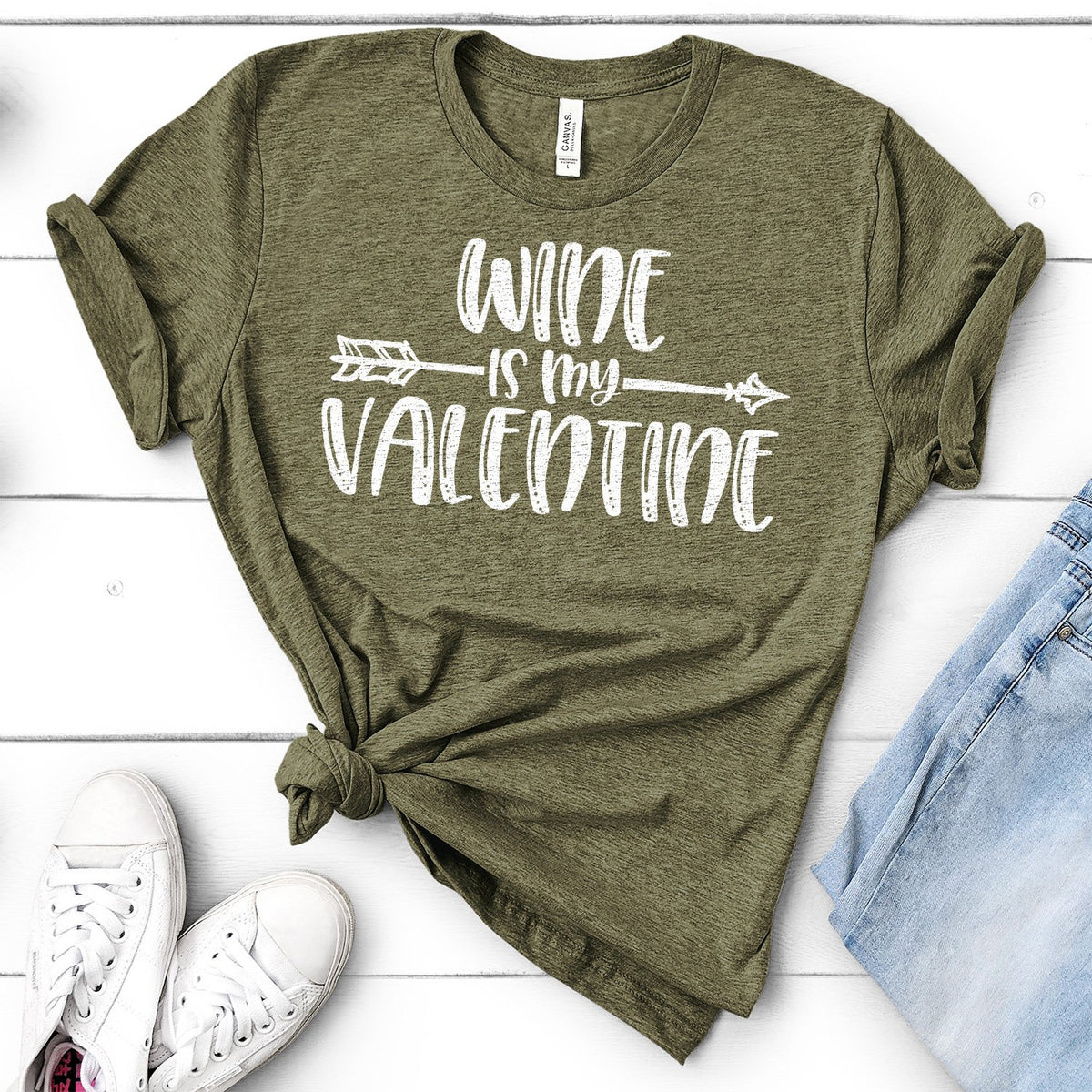 Wine is My Valentine - Short Sleeve Tee Shirt