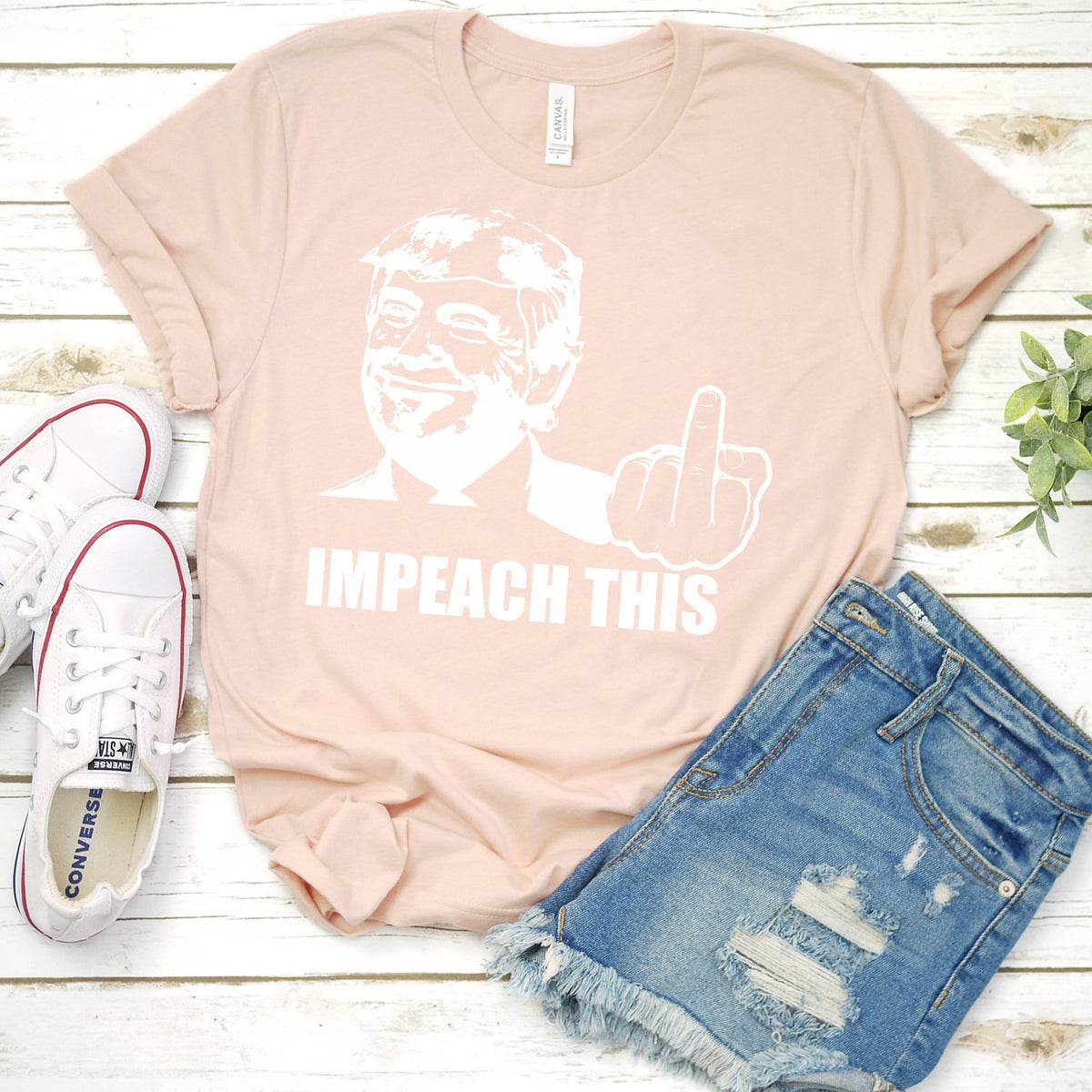 Trump Impeach This Middle Finger - Short Sleeve Tee Shirt