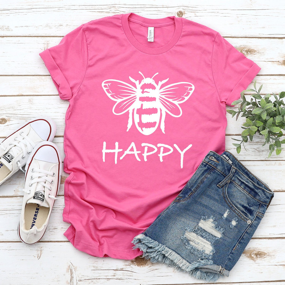 Bee Happy - Short Sleeve Tee Shirt