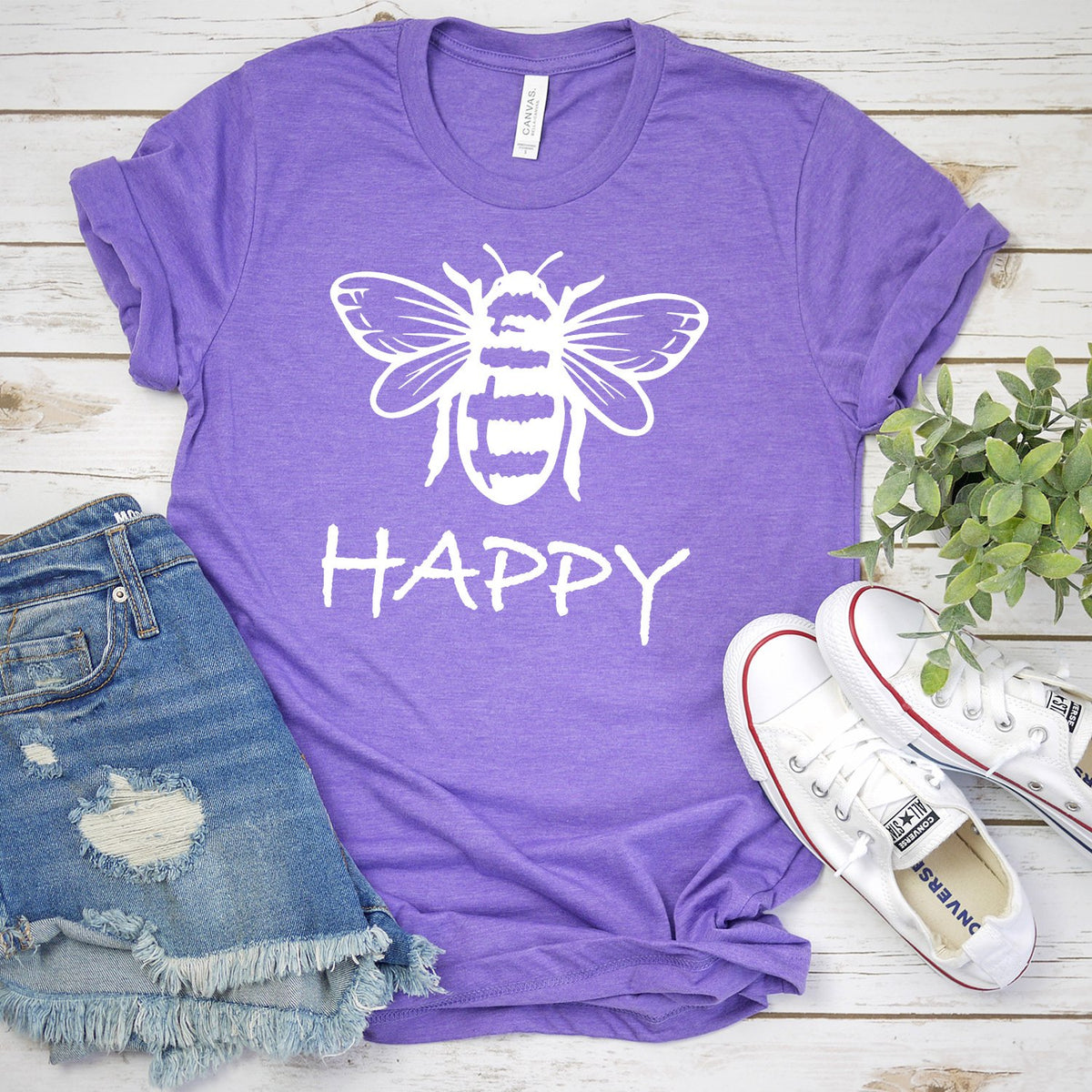 Bee Happy - Short Sleeve Tee Shirt