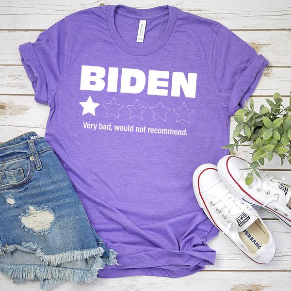 Joe Biden One Star Review Very Bad Would Not Recommend - Short Sleeve Tee Shirt