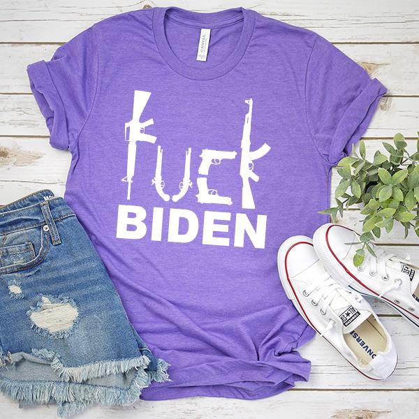 Fuck Biden Guns - Short Sleeve Tee Shirt