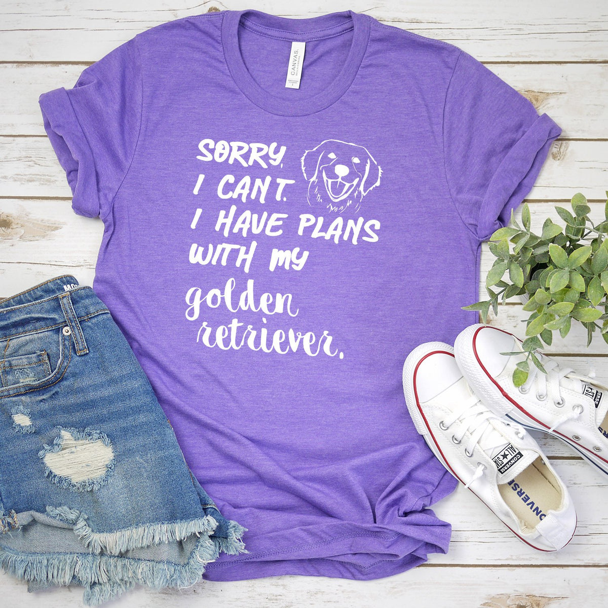 Sorry I Can&#39;t I Have Plans with My Golden Retriever - Short Sleeve Tee Shirt