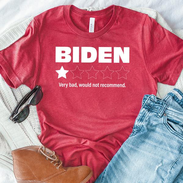 Joe Biden One Star Review Very Bad Would Not Recommend - Short Sleeve Tee Shirt