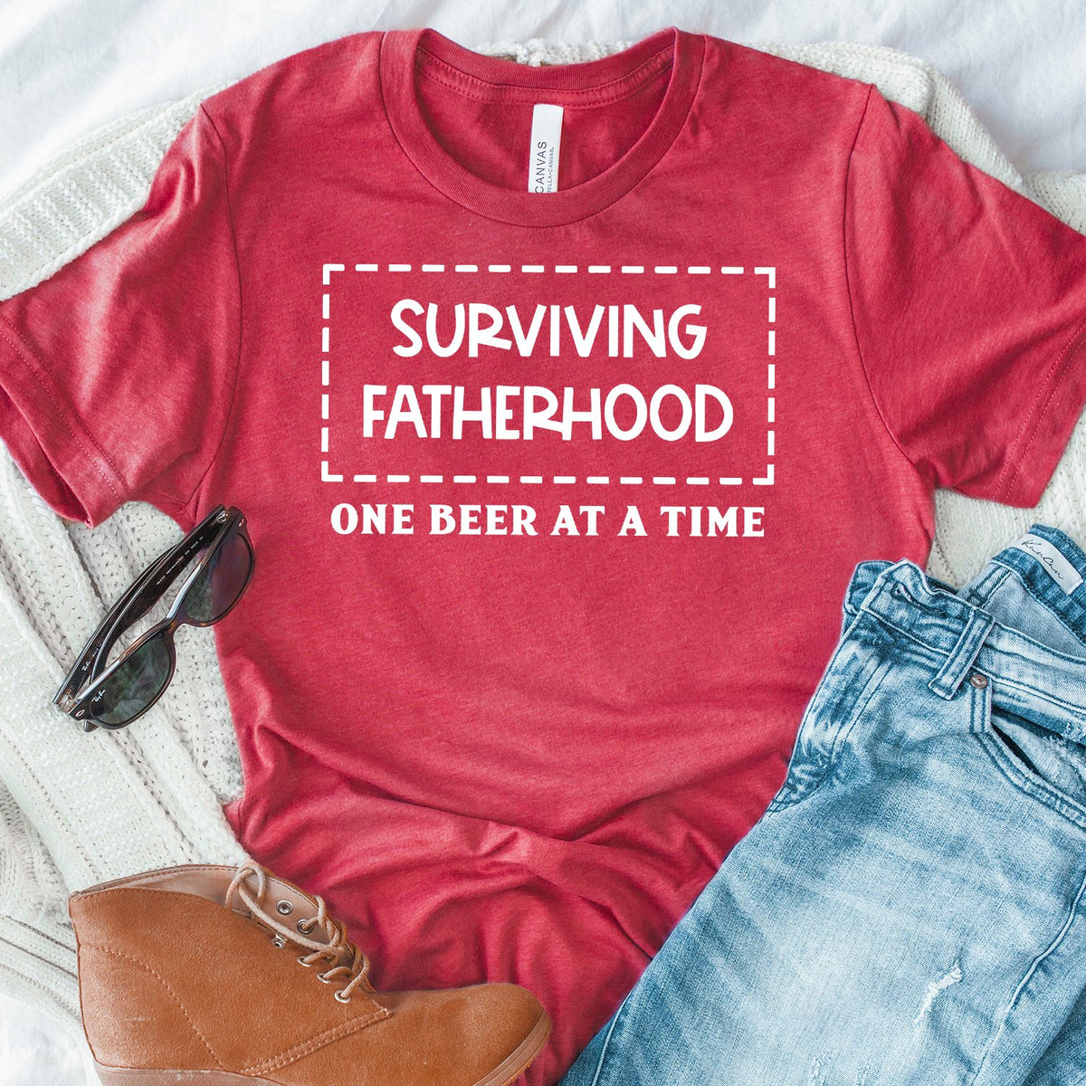 Surviving Fatherhood One Beer At A Time - Short Sleeve Tee Shirt