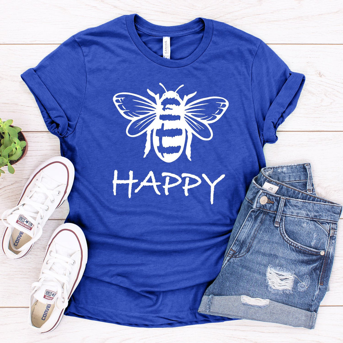 Bee Happy - Short Sleeve Tee Shirt