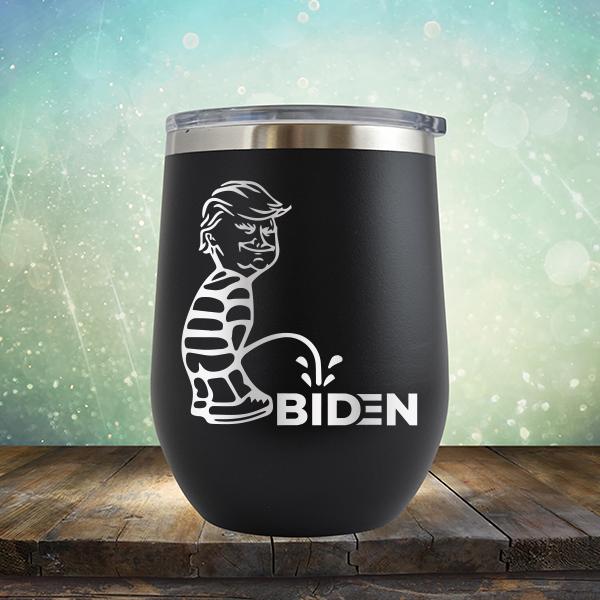 Trump Peeing On Biden - Stemless Wine Cup