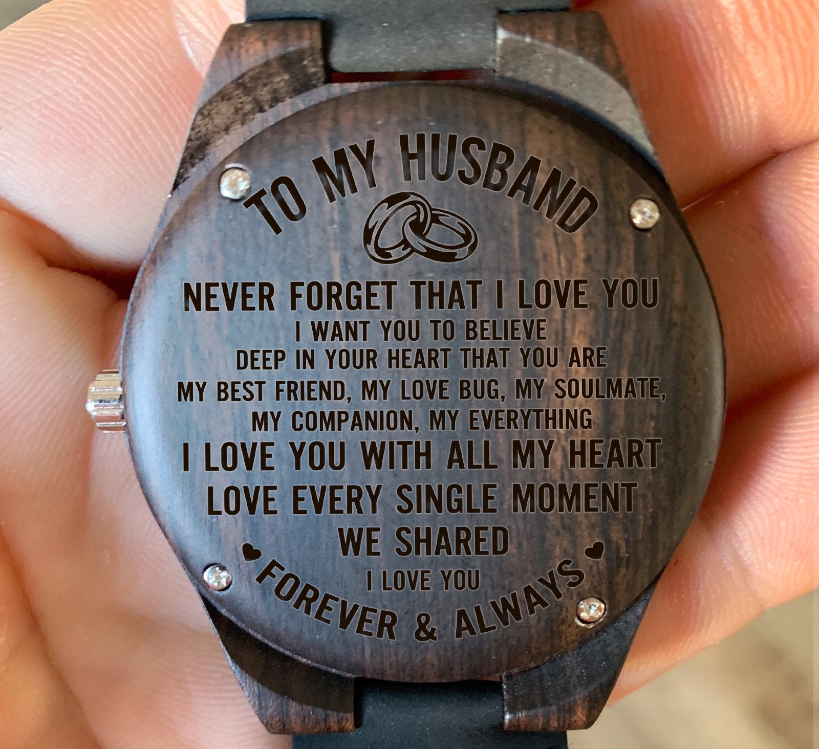 I Love You FOREVER & ALWAYS Wooden Watch - Perfect Husband Gift