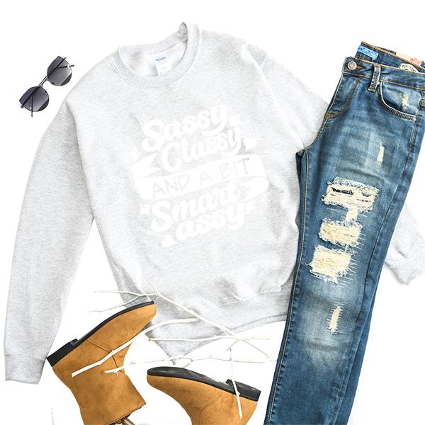 Sassy Classy and A Bit Smart Assy - Long Sleeve Heavy Crewneck Sweatshirt