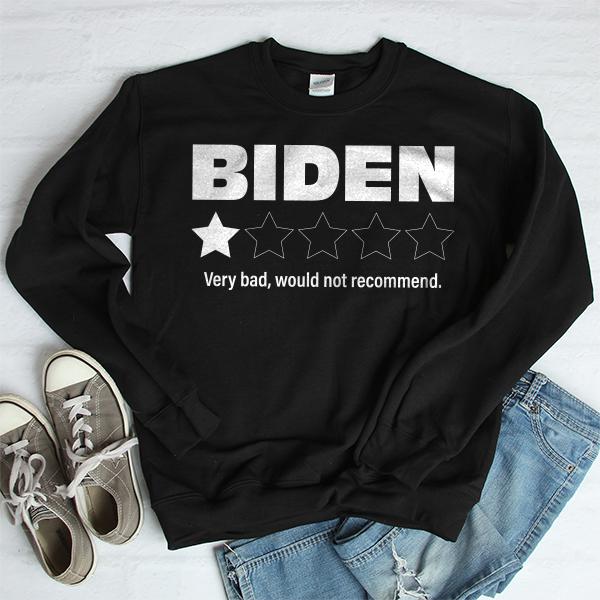 Joe Biden One Star Review Very Bad Would Not Recommend - Long Sleeve Heavy Crewneck Sweatshirt