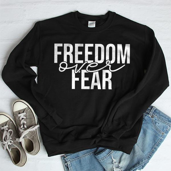 Freedom Over Fear - Long Sleeve Heavy Crewneck Sweatshirt