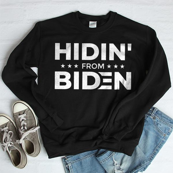 Hidin&#39; From Biden - Long Sleeve Heavy Crewneck Sweatshirt