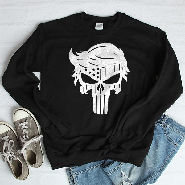 Donald Trump Punisher - Long Sleeve Heavy Crewneck Sweatshirt