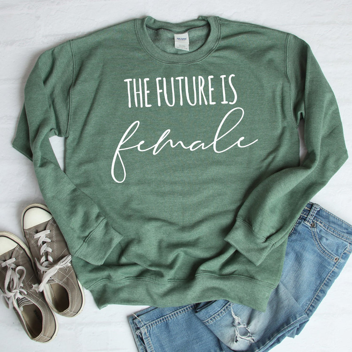 The Future is Female - Long Sleeve Heavy Crewneck Sweatshirt