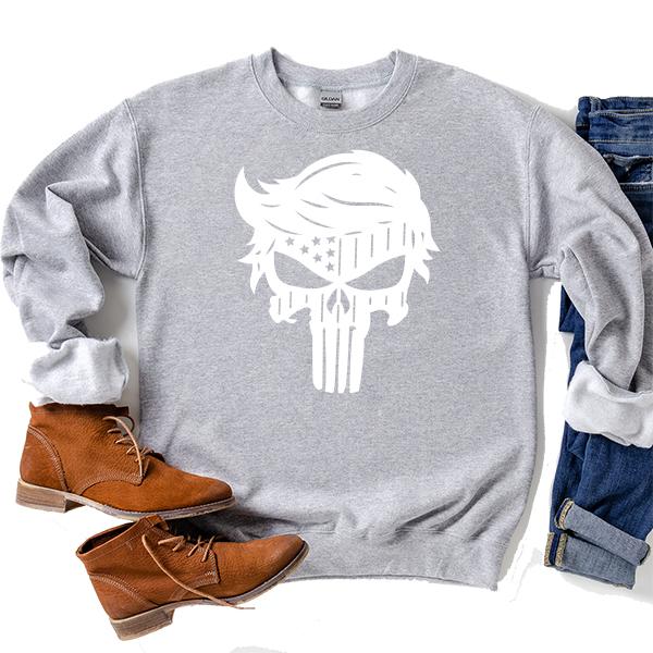 Donald Trump Punisher - Long Sleeve Heavy Crewneck Sweatshirt