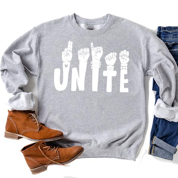 Unite American Sign Language - Long Sleeve Heavy Crewneck Sweatshirt