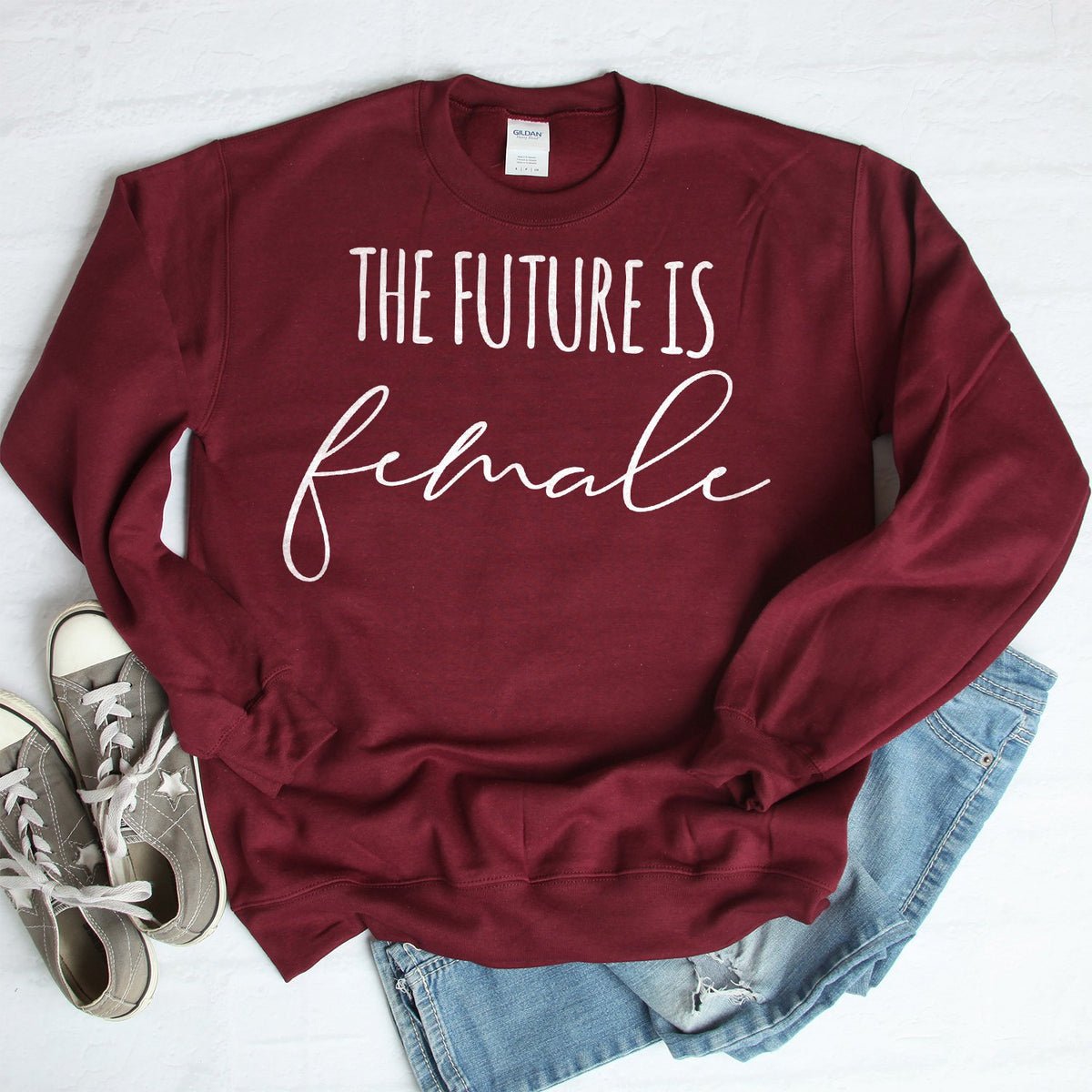 The Future is Female - Long Sleeve Heavy Crewneck Sweatshirt