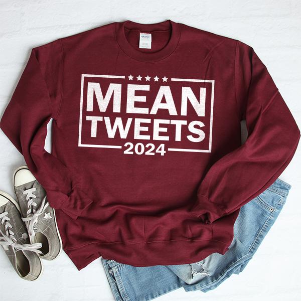 Mean Tweets 2024 - Long Sleeve Heavy Crewneck Sweatshirt