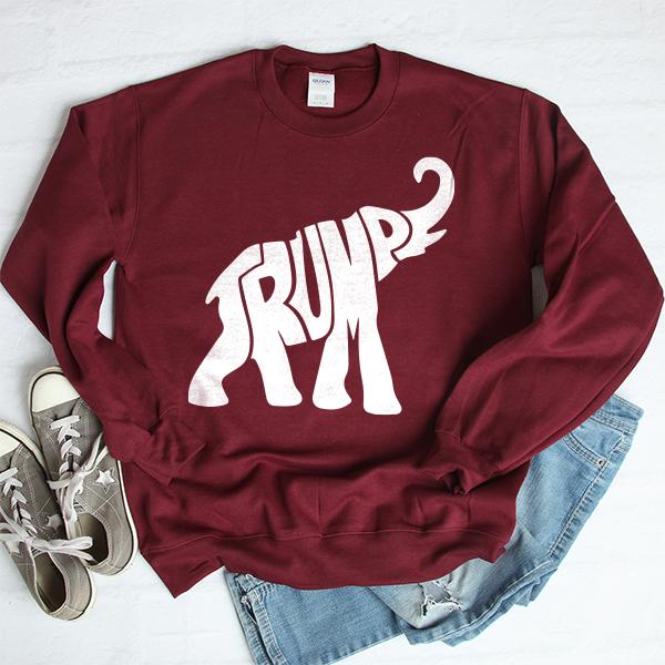 Trump Elephant - Long Sleeve Heavy Crewneck Sweatshirt