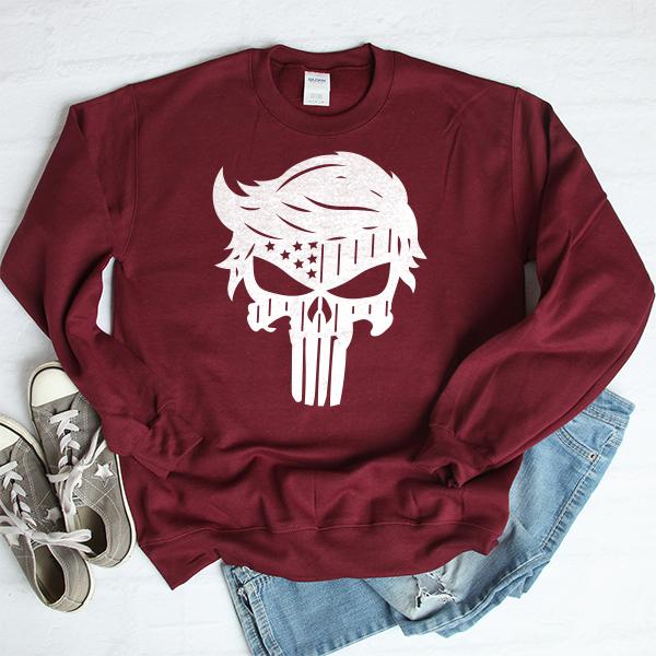 Donald Trump Punisher - Long Sleeve Heavy Crewneck Sweatshirt