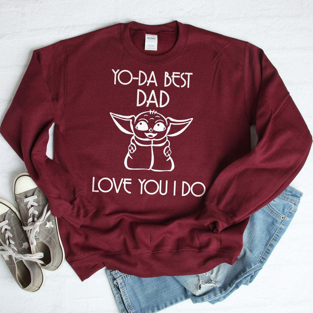 Yo-Da Best Dad Love You I Do - Long Sleeve Heavy Crewneck Sweatshirt