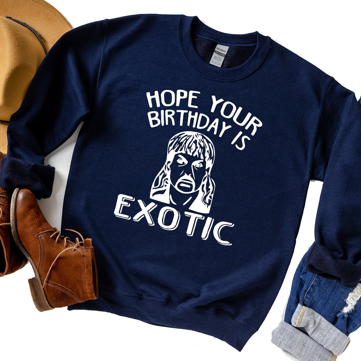 Hope Your Birthday is Exotic - Long Sleeve Heavy Crewneck Sweatshirt