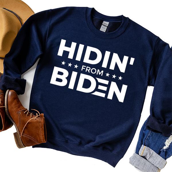 Hidin&#39; From Biden - Long Sleeve Heavy Crewneck Sweatshirt