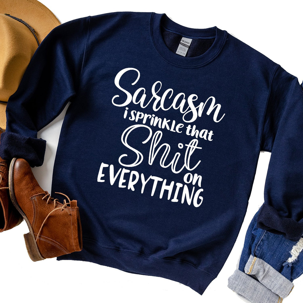 Sarcasm I Sprinkle That Shit On Everything - Long Sleeve Heavy Crewneck Sweatshirt