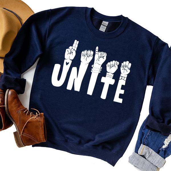 Unite American Sign Language - Long Sleeve Heavy Crewneck Sweatshirt