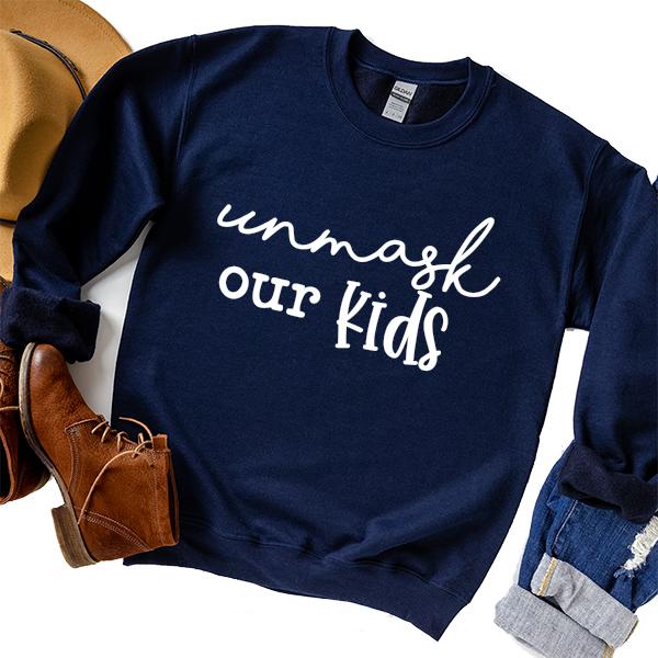 Unmask Our Kids - Long Sleeve Heavy Crewneck Sweatshirt