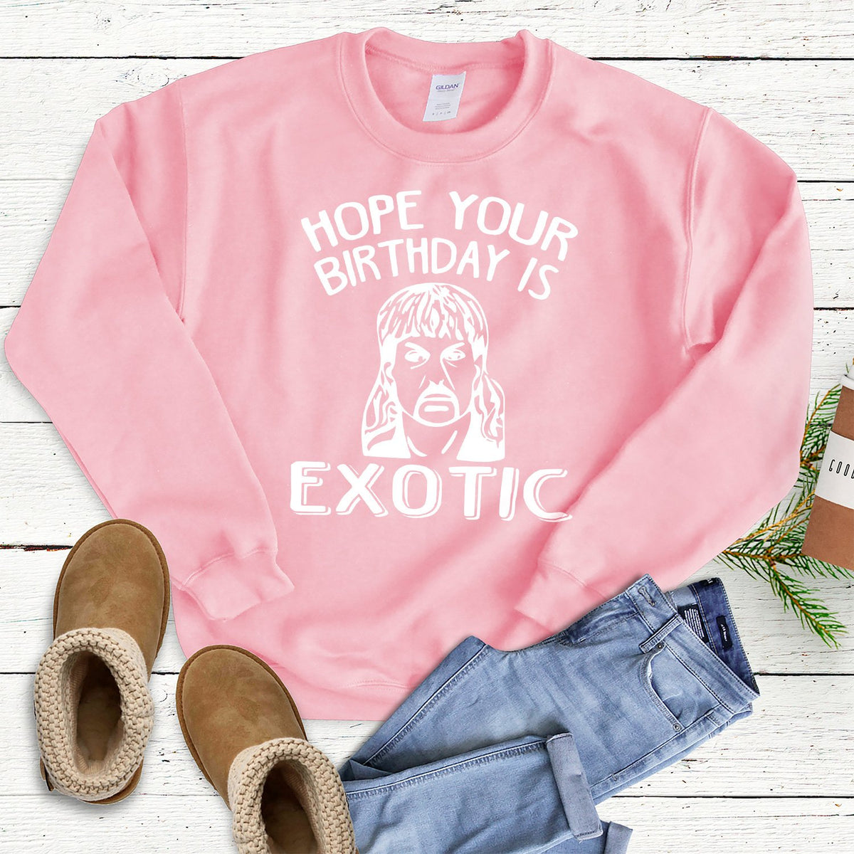 Hope Your Birthday is Exotic - Long Sleeve Heavy Crewneck Sweatshirt