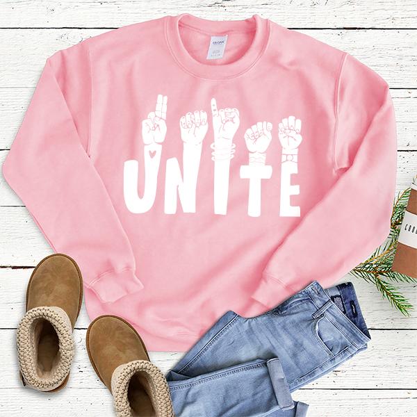 Unite American Sign Language - Long Sleeve Heavy Crewneck Sweatshirt