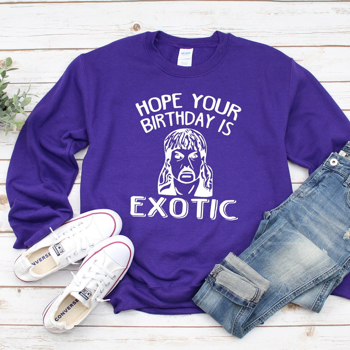 Hope Your Birthday is Exotic - Long Sleeve Heavy Crewneck Sweatshirt