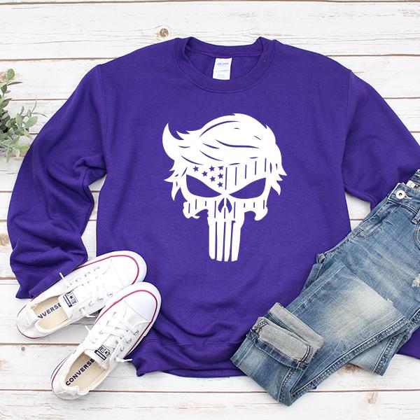 Donald Trump Punisher - Long Sleeve Heavy Crewneck Sweatshirt